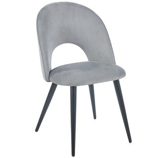 Spisebordsstol Banzel, polstret, metal og velour