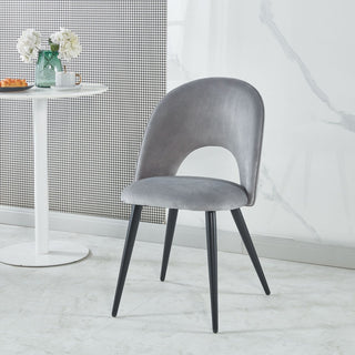 Spisebordsstol Banzel, polstret, metal og velour