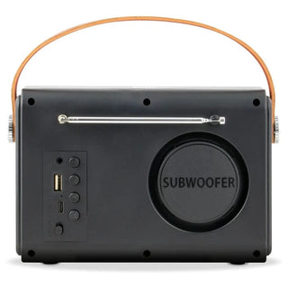 Radio med Bluetooth Electromures EM 1007 – Retro Design, FM, 5 W, USB, AUX, Sort & Sølv
