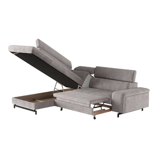 Hjørnesofa Emma med sovefunktion, højrevendt, 3 personer, med opbevaring, 262 × 215 × 97 cm