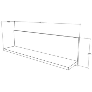 Vægreol Smarty, spånplade, 80 × 20 × 16,6 cm