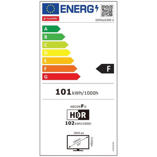 Smart LED TV Allview 65" 65iPlay6300-U – 4K UHD, HDR, VIDAA, Sølvfarvet