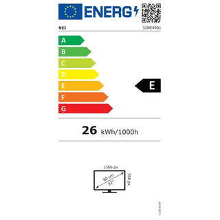 Smart LED TV NEI 32" (80 cm) 32NE4901 – HD, VIDAA, Dolby Audio, Sort