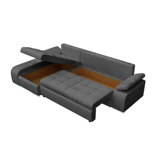Hjørnesofa Thasos med sovefunktion, 5 personer, højrevendt, med opbevaring, 290 × 170 × 90 cm