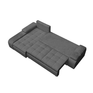 Hjørnesofa Thasos med sovefunktion, 5 personer, højrevendt, med opbevaring, 290 × 170 × 90 cm