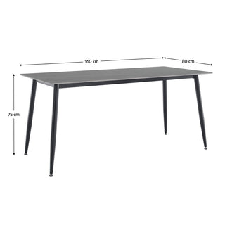 Spisebord Florenc, rektangulært, 6 personer, 160 × 80 × 75 cm