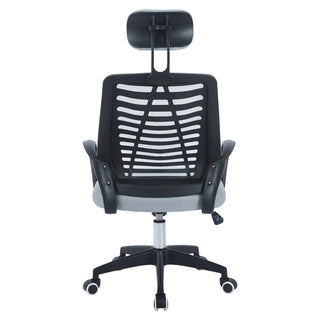 Ergonomisk kontorstol Edred med nakkestøtte, drejelig, stof