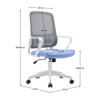 Ergonomisk kontorstol Salomo, drejelig, stof