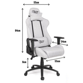 Gamerstol Doctor Shield Air Force med lændepude og nakkepude, drejelig, stof