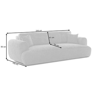 Sovesofa Noa, 3 personer, med opbevaring, 244 × 108 × 80 cm