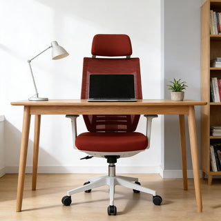 Kontorstol 25OCCB65119P, ergonomisk med lændestøtte og nakkestøtte, drejelig, mesh