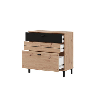 Kommode Bitinia 3F, med 3 skuffer, 77 × 35,2 × 77,4 cm
