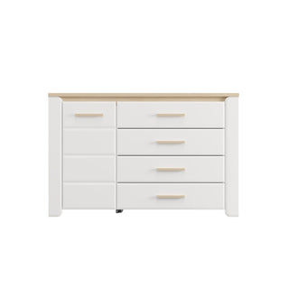 Kommode Aberdeen 2K4F1V, med låge og 4 skuffer, 134,8 × 40,1 × 87,9 cm