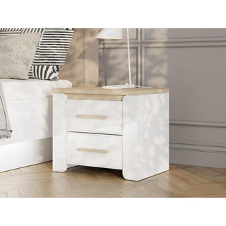 Sengebord Aberdeen 2F, med skuffer, 58 × 40,1 × 49,2 cm