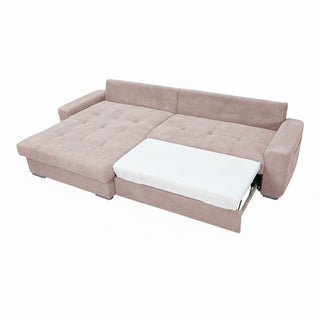 Hjørnesofa MM272 REC/BK BREIT-2F med sovefunktion, 3 personer, højrevendt, med opbevaring, 293 × 164 × 89 cm