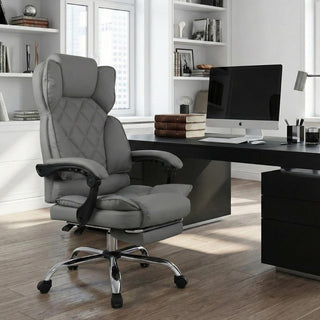 Kontorstol Mereo, ergonomisk med fodstøtte, drejelig, PVC
