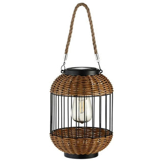 Solcelle-pære med varmt hvidt filament Hoff, Plastik/træ, H43 cm