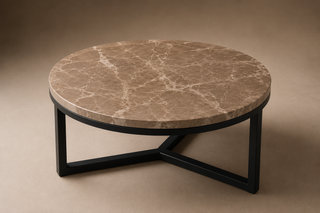 Marmor Sofabord Ø80 cm – Eksklusivt Design