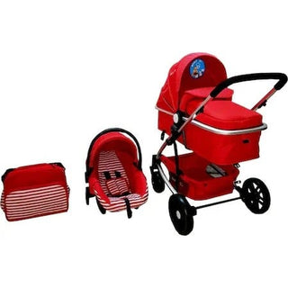 Newborn klapvogn 3 i 1 Baby Care™ PRO YK, barnevogn og babytaske, Rød