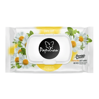 Papilon vådservietter med kamille, 100 stk