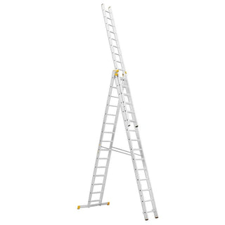 Forte aluminiumsstige, 3x15 trin, Arbejdshøjde 11,54 m, 150 kg