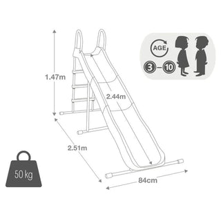 Intex 44107 børne rutsjebane med metalskrog – 251 x 84 x 147 cm, blå