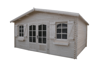 Havehus i massivt træ 4,95 x 3,95 m – 40 mm vægge
