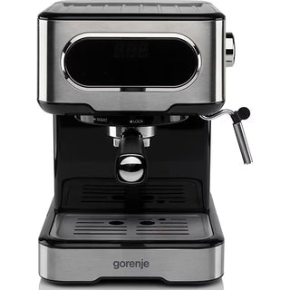Gorenje ESCM15DBK Manuel Espressomaskine – 15 bar – 1.5 L – Cappuccino System – Sort/Sølv