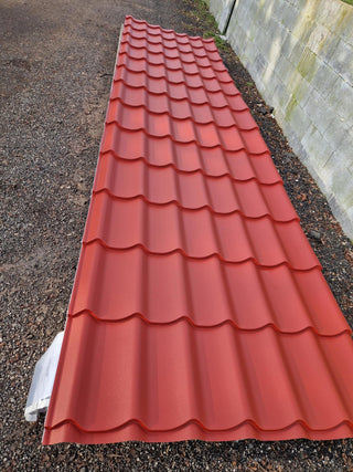 OUTLET – Bilka Classic stålplade 4200 x 1200 x 0,45 mm – Mat RAL 3009, med antikondensdug (Afhentningstilbud)