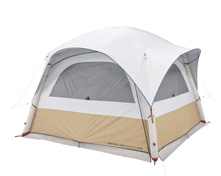Oppusteligt living telt Base Air Seconds – 8 personer, 9 m², UPF 50+, selvstående, grå/brun