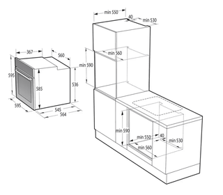 Indbygningsovn Gorenje BOS6737E13WG – 77 L | 13 funktioner | AirFry | HydroClean | Op til 300°C | Hvid