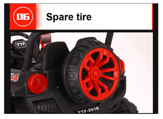 Elektrisk bil til børn JM1199 – 12V, 2 sæder, 4x4, rød (2–9 år)