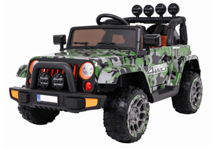 NOVOKIDS Full Time Jeep 4x4 Pro – 12V Elbil til Børn, Camouflage (3–9 år)