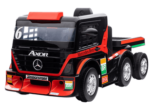 Premier Mercedes Axor – Elektrisk lastbil til børn med trailer, 12V, rød (2–6 år)