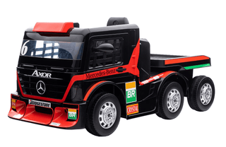 Premier Mercedes Axor – Elektrisk lastbil til børn med trailer, 12V, rød (2–6 år)