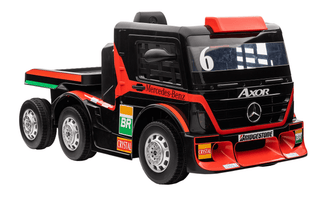Premier Mercedes Axor – Elektrisk lastbil til børn med trailer, 12V, rød (2–6 år)