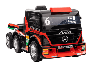 Premier Mercedes Axor – Elektrisk lastbil til børn med trailer, 12V, rød (2–6 år)
