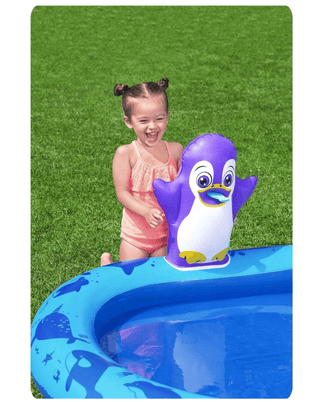 Bestway Polar Pals Oppusteligt Legecenter – 134 x 131 x 73 cm, 84 liter