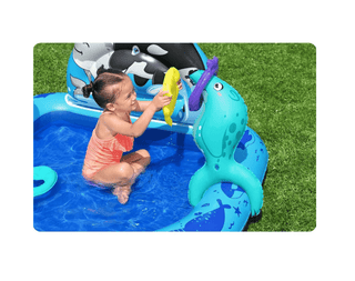 Bestway Polar Pals Oppusteligt Legecenter – 134 x 131 x 73 cm, 84 liter