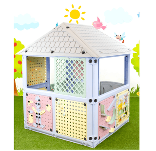 Mochtoys Smart House Legehus til Børn – 115 x 106 x 128 cm, Pastelfarver