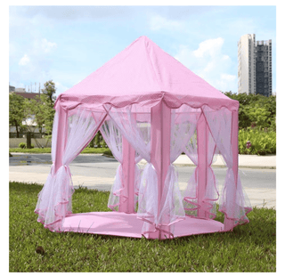 Prinsesse Slot Legetelt – 135 x 135 x 135 cm, Lyserød