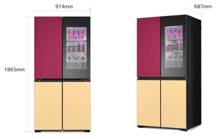 LG MoodUP™ GMV960NNME Side-by-Side Køle-/fryseskab – 617 L, No Frost, Wi-Fi, Multicolor