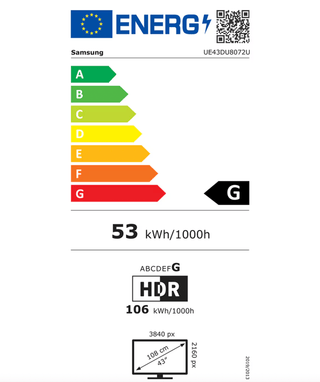 Smart LED TV Samsung 43" 43DU8072 – 4K Ultra HD, HDR, Tizen, Sort