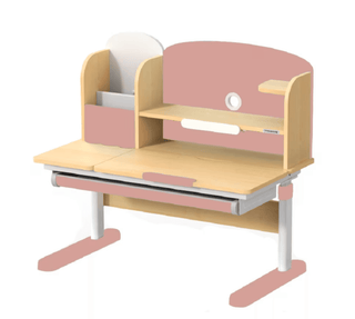 Ergonomisk børneskrivebord MarcoShop – højdejusterbart – MDF – lyserød