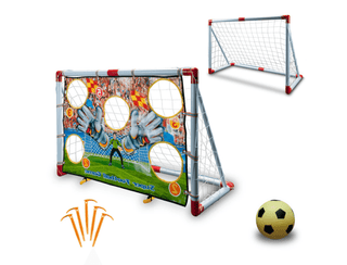 Fodboldspil til børn med mål, bold og pointskive – 115x76x48 cm