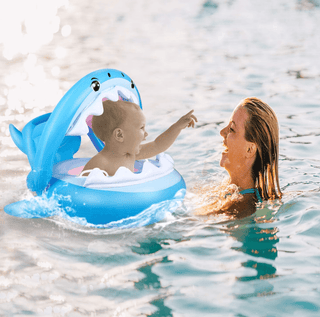 Svømmebadering til baby og børn – Simply Joy med aftagelig parasol, 6–36 mdr.