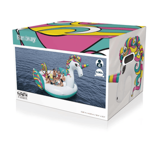 Oppustelig XXL Unicorn Badeplatform – 590 x 404 cm – Til 6 personer