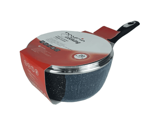 Gryde med låg MYRIA MY4426, 2,8L, Ø20 cm, aluminium, sort