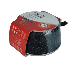 Gryde med låg MYRIA MY4426, 2,8L, Ø20 cm, aluminium, sort