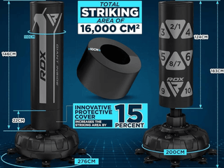 RDX Target 6FT Boksepude med Handsker – Sølv | Fritstående | 183 cm høj